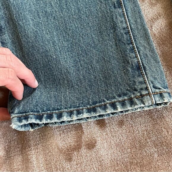 4 Stroke Denim Men's Blue Distressed Jeans Button Up Size 32/34 - Picture 4 of 14